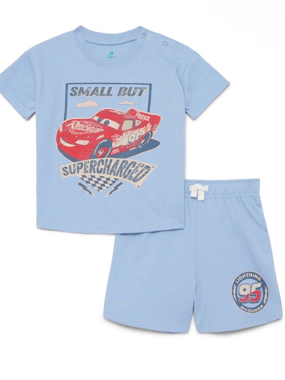 Disney Pixar Cars Lightning McQueen Blue Tee & Shorts Set